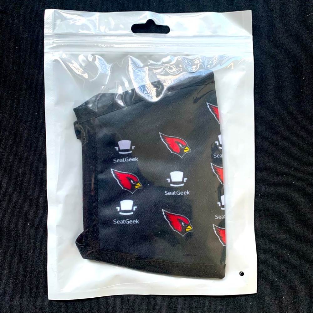 5pk New Arizona Cardinals x SeatGeek Black Reusable Face Masks NFL Face Covering